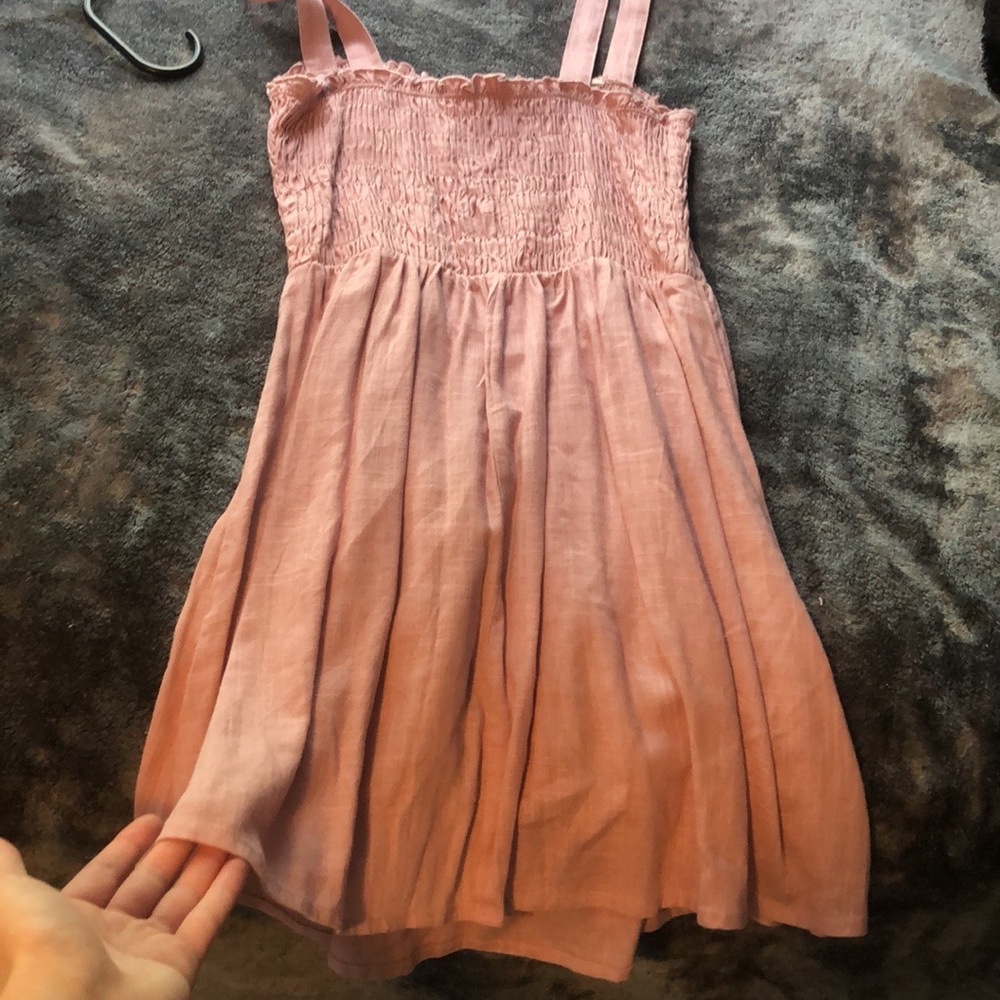 Mini dress, medium, scrunched top, flowing bottom